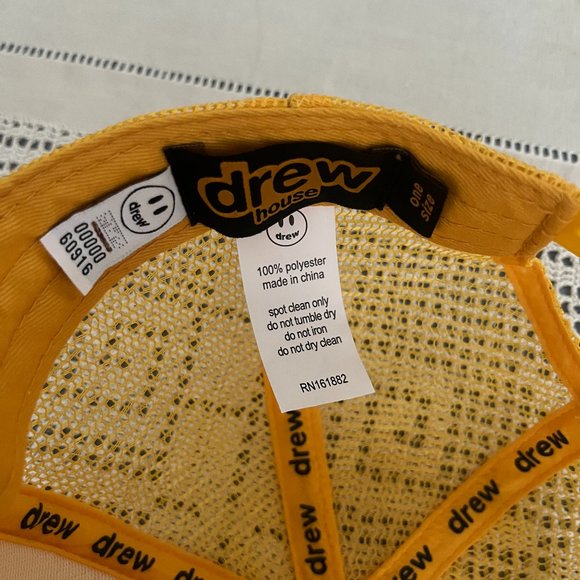 drew house Mascot Trucker Hat Golden Yellow rare - Picture 10 of 11